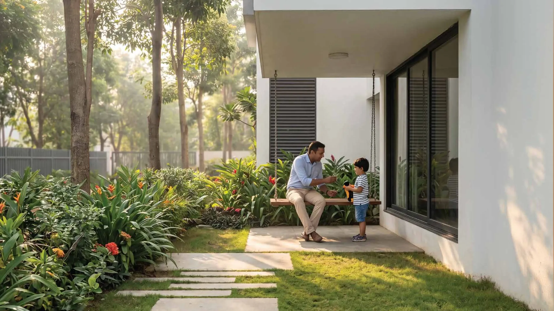 Private courtyard garden up to 200 sq.ft. at Whispers of the Sky villas